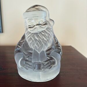 Vintage Viking Glass Santa Paperweight.